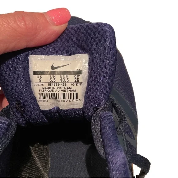 Nike Down Shifter Womens Athletic Shoe Navy Blue with orange accents. Size 9M - Picture 5 of 8